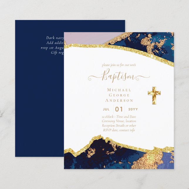 BUDGETEN Baptism - INBJUDNINGSKORTEN i kommunfullm (Fram/baksida)