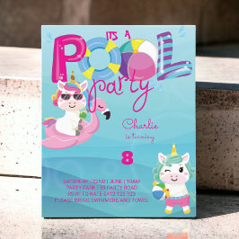 BUDGETEN Bassäng Party Unicorn Birthday bjudande