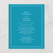 BUDGETEN Bilingual Bondi Blue Bröllop Boda Inbjuda