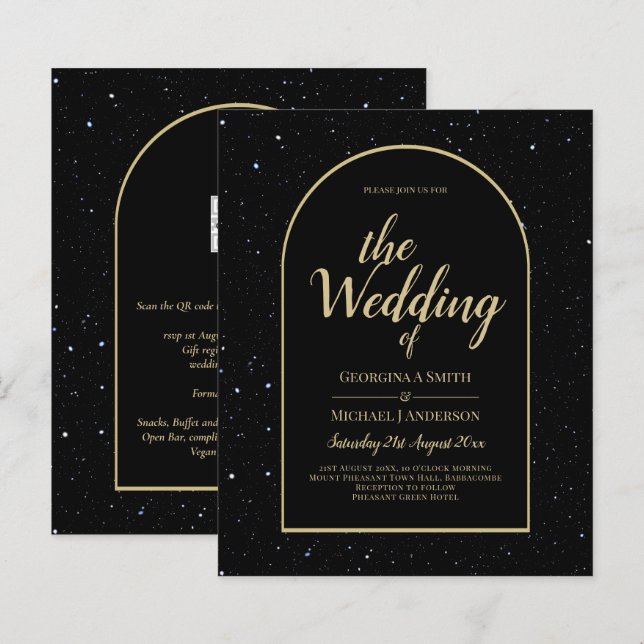 BUDGETEN BLACK GULD Starry Nattbröllop (Fram/baksida)