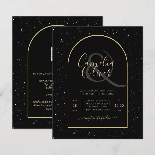 BUDGETEN BLACK GULD Starry Nattbröllop (Fram/baksida)