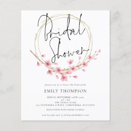 Budgeten Blommigt Ram Inbjudningskort för möhippan