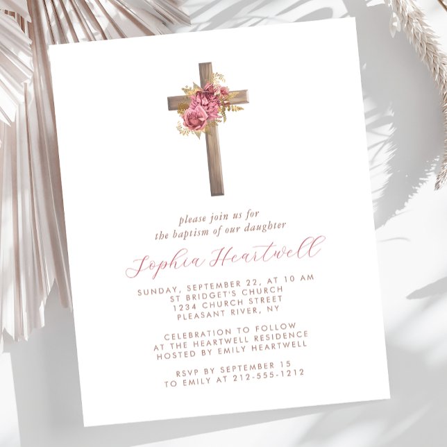 Budgeten Blommigt Rosa Guld Kor Flickor Baptism In (Skapare uppladdad)