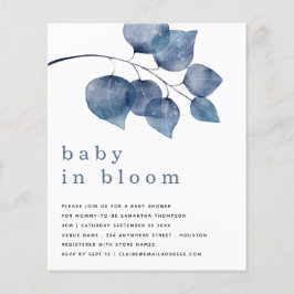 BUDGETEN Blue Foliage Baby in Bloom Shower Inbjuda
