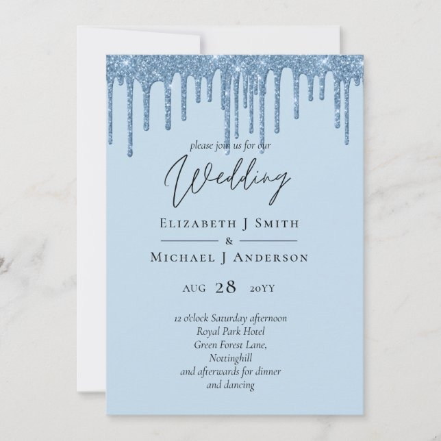 BUDGETEN Blue Glitter Bröllop (Framsida)