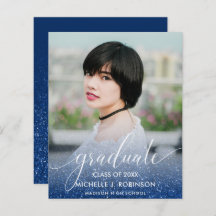 BUDGETEN BLUE Glitter Ombre Girly Photo Studenten