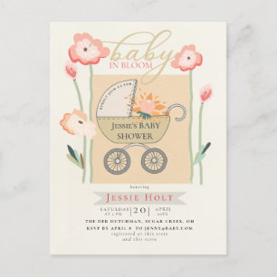 Budgeten Boho Baby Buggy Shower Vykort