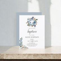 Budgeten Boho Dusty Blue Beige Flowers Baptism
