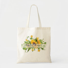 BUDGETEN Bridesmaid Brudens sida ger SUNFLOWERS Tygkasse