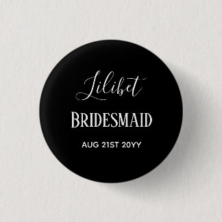 BUDGETEN Bridesmaid Brudens sida Gifts Black White Knapp