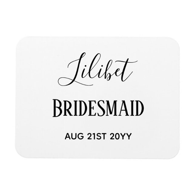 BUDGETEN Bridesmaid Brudens sida Gifts Black White Magnet (Horisontell)