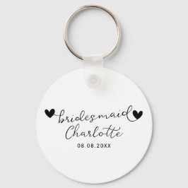 BUDGETEN Bridesmaid Brudens sida Gifts Black White Nyckelring