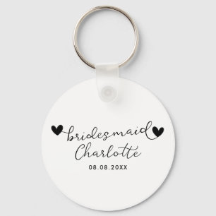 BUDGETEN Bridesmaid Brudens sida Gifts Black White Nyckelring