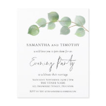 BUDGETEN Bröllop Eucalyptus Evening Party Inbjudan