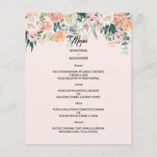 BUDGETEN BRÖLLOP MENU. FLYGBLAD