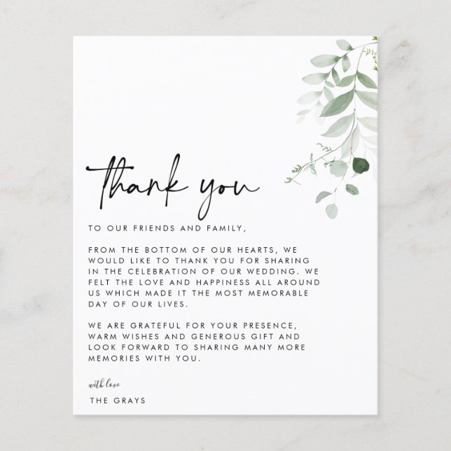 BUDGETEN Bröllop Photo - tackkort (Framsida)