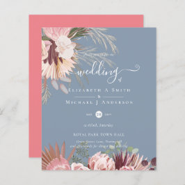 BUDGETEN Burgundy Vin Pampas Grass Tropical Bröllo