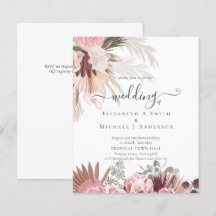 BUDGETEN Burgundy Vin Pampas Grass Tropical Bröllo