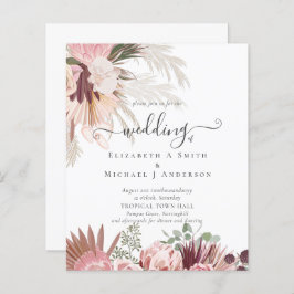 BUDGETEN Burgundy Vin Pampas Grass Tropical Bröllo