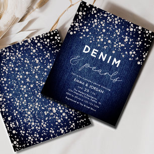 BUDGETEN Denim Diamonds Pearls Blue Couple Shower Flygblad