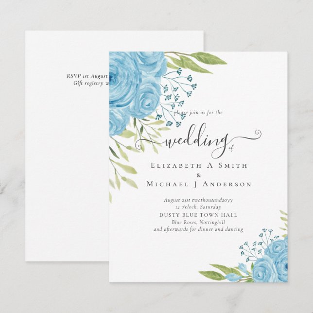 BUDGETEN Dusty Blue Ro Bröllop (Fram/baksida)
