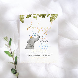 Budgeten! Elefant Gult och Blue Baby Shower