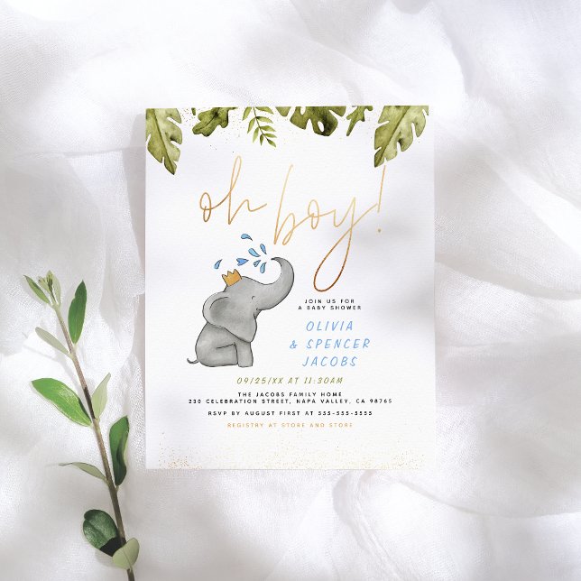 Budgeten! Elefant Gult och Blue Baby Shower (Skapare uppladdad)