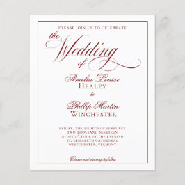 BUDGETEN Elegant Garnet Red and White Bröllop