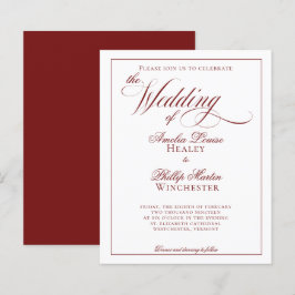 BUDGETEN Elegant Garnet Red and White Bröllop
