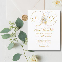 Budgeten Elegant Guld Monogram Bröllop Flygblad
