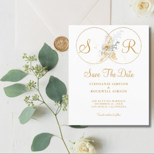 Budgeten Elegant Guld Monogram Bröllop Flygblad