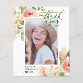 BUDGETEN Elegant Rosa ros Blommigt - tackkort Flygblad