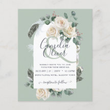BUDGETEN Elegant Vit ros Arch Wedding bjudande in