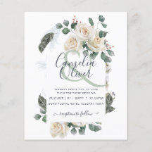 BUDGETEN Elegant Vit ros Arch Wedding bjudande in