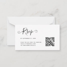 BUDGETEN - enkel minimalistisk QR-kod OSA Bröllop Anteckningskort