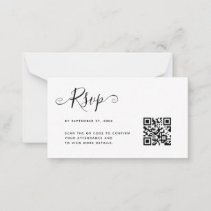BUDGETEN - enkel minimalistisk QR-kod OSA Bröllop Anteckningskort