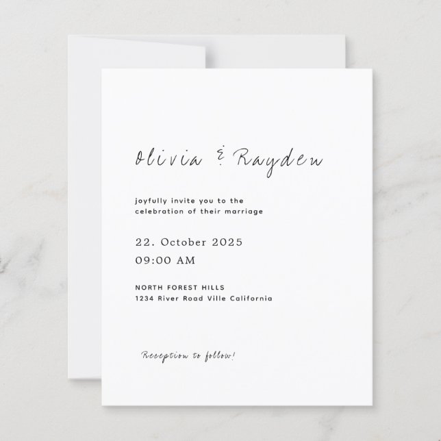 BUDGETEN - enkelt minimalistiskt skript Bröllop (Framsida)