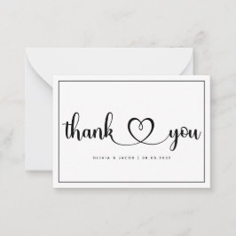 BUDGETEN - enkelt tackkort för Bröllop Anteckningskort