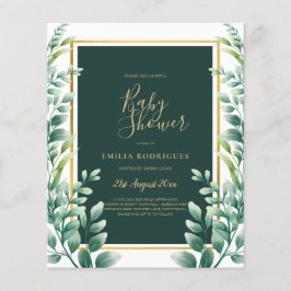 BUDGETEN Eucalyptus BABY SHOWER GULD QR CODE INBJU Flygblad