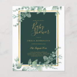 BUDGETEN Eucalyptus BABY SHOWER GULD QR CODE INBJU Flygblad