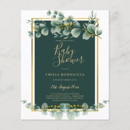 BUDGETEN Eucalyptus BABY SHOWER GULD QR CODE INBJU Flygblad