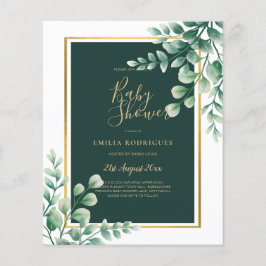 BUDGETEN Eucalyptus BABY SHOWER GULD QR CODE INBJU Flygblad