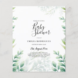 BUDGETEN Eucalyptus BABY SHOWER QR CODE INBJUDAN Flygblad
