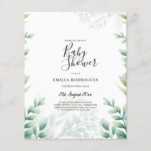 BUDGETEN Eucalyptus BABY SHOWER QR CODE INBJUDAN Flygblad