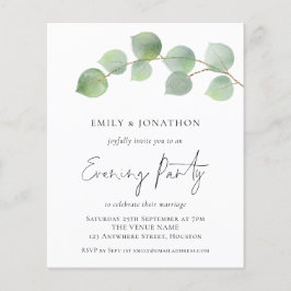 BUDGETEN Eucalyptus Bröllop i kväll Party Inbjudan