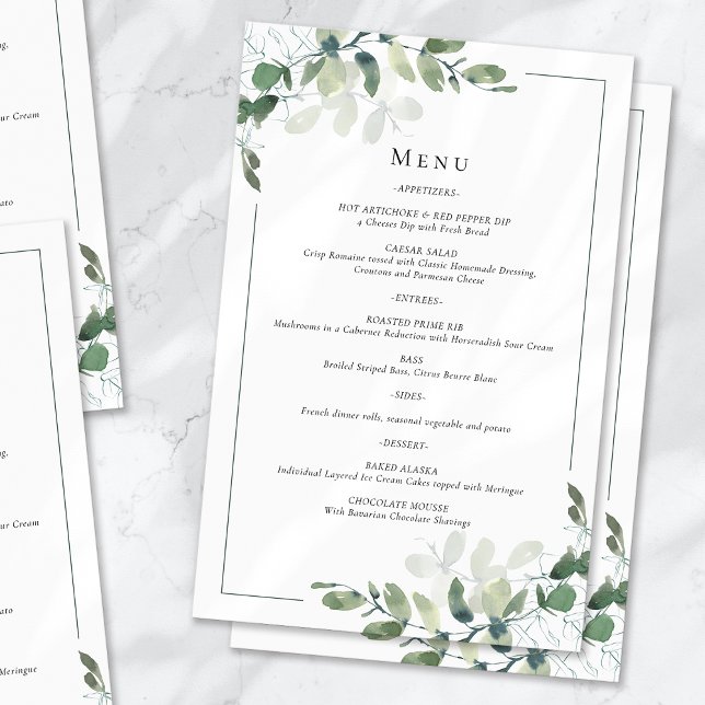 BUDGETEN Eucalyptus Bröllop Menu (Skapare uppladdad)
