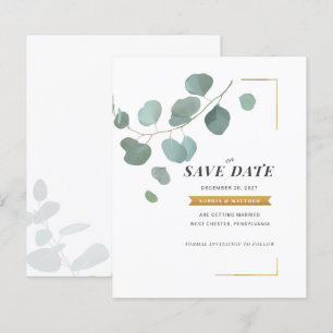 Budgeten Eucalyptus Faux Guld Ram sparar datum