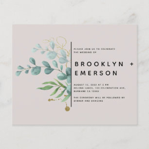 BUDGETEN Eucalyptus Gold Foil Modern Bröllop