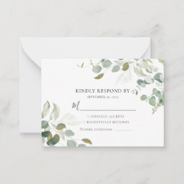 BUDGETEN Eucalyptus Greenery Bröllop OSA Card Anteckningskort