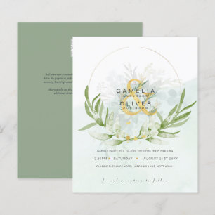 BUDGETEN Eucalyptus Greenery Guld Bröllop QR CODE